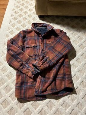 EUC O'NEILL Super Fleece Sherpa (burnt orange) Lined Shirt Men's large